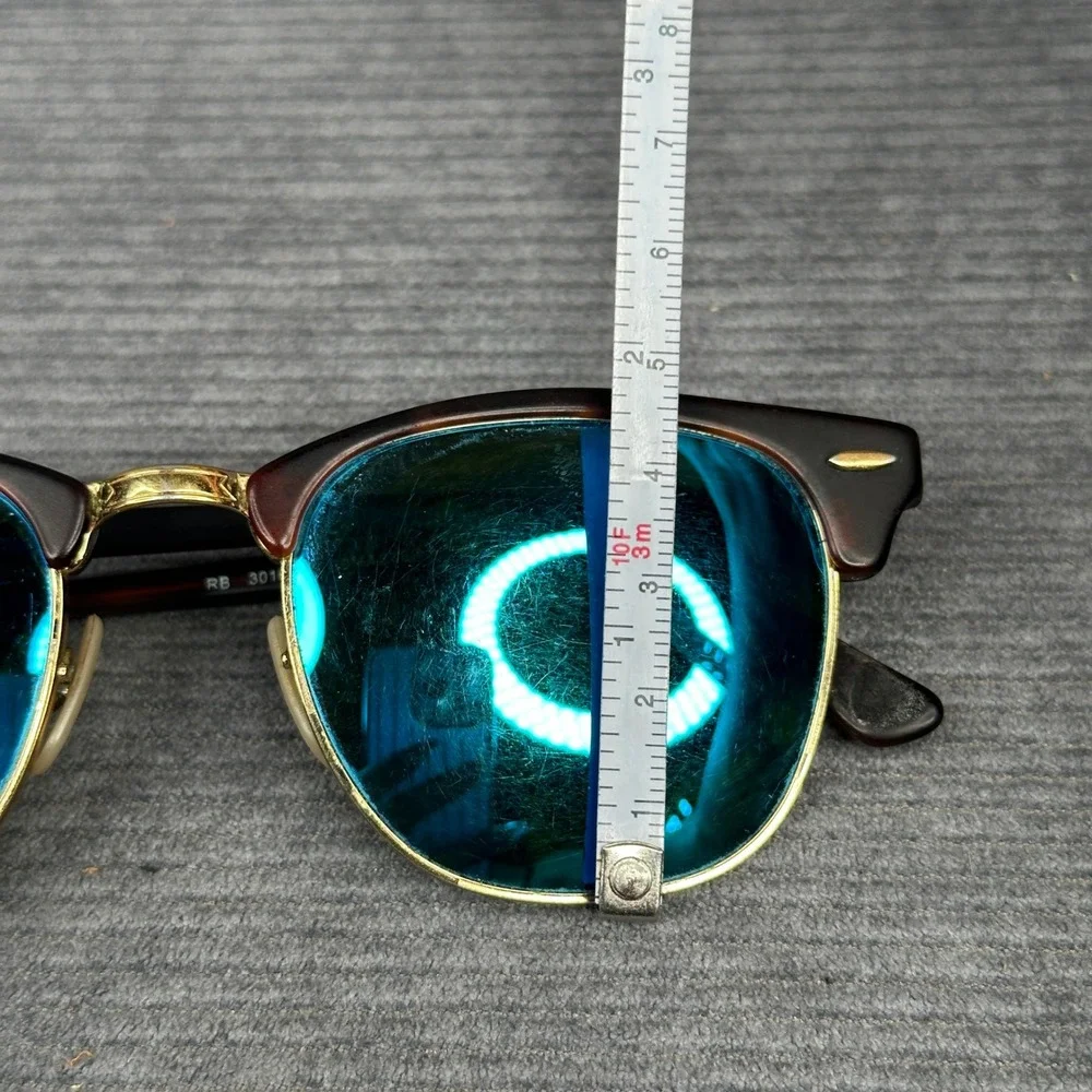 Ray-Ban RB3016 Clubmaster Tortoise Blue Flash Mirror Sunglasses 51mm Y2k